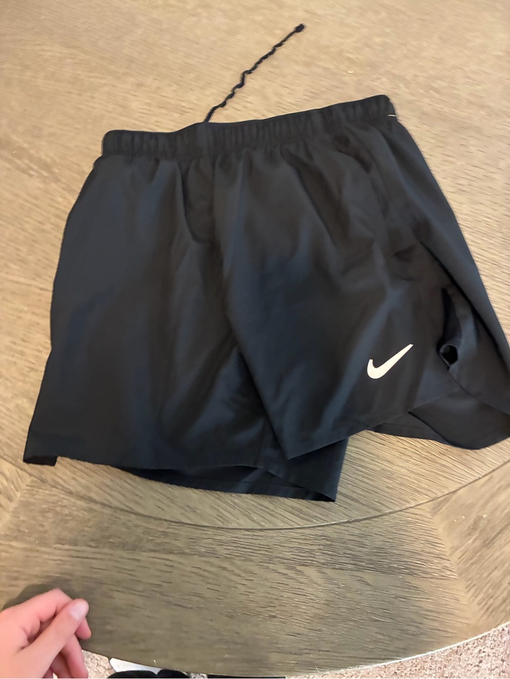 Nike Black Athletic Shorts with White Swoosh